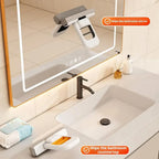 Mini Foldable Desktop Mop,Portable Self-Squeeze Short Mop, Push-Pull to Squeeze and Rinse Wet/Dry Cleaning for Kitchen Bathroom