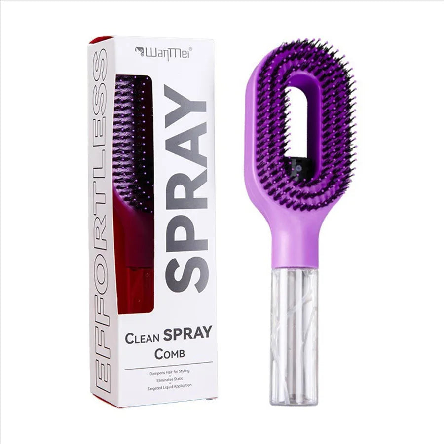 2in1 Sprayer Comb Detangling Scalp Massage Hairbrush with Spray Bottle Essential Oil Water Mist Spray Brush Anti-static Summer