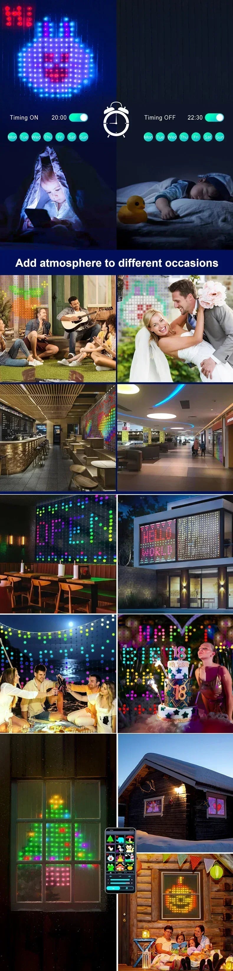 2026 App control Smart curtain LED christmas decoration.