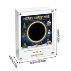 Weihnachtsgeschenk-Kühlschrankmagnet in Schallplattenspieler-Optik, LED-leuchtende Spieluhr-Dekoration mit 9 magnetischen NFC-Schallplatten, Halloween-Geschenk
