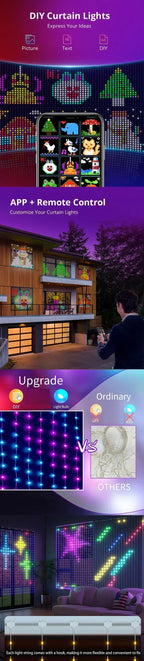 2026 App control Smart curtain LED christmas decoration.