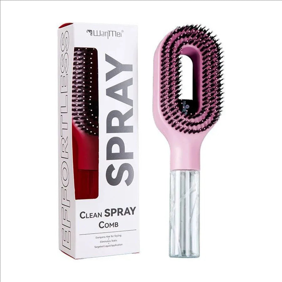 2in1 Sprayer Comb Detangling Scalp Massage Hairbrush with Spray Bottle Essential Oil Water Mist Spray Brush Anti-static Summer