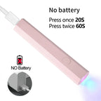 YIKOOLIN Mini UV Lichthärtung Nagellampe für Gelnägel LED Nagellampe für Gel-Nagellack Maniküre USB Nageltrockner für schnelle Aushärtung