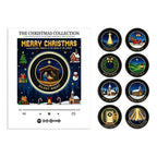 Weihnachtsgeschenk-Kühlschrankmagnet in Schallplattenspieler-Optik, LED-leuchtende Spieluhr-Dekoration mit 9 magnetischen NFC-Schallplatten, Halloween-Geschenk