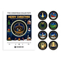 Weihnachtsgeschenk-Kühlschrankmagnet in Schallplattenspieler-Optik, LED-leuchtende Spieluhr-Dekoration mit 9 magnetischen NFC-Schallplatten, Halloween-Geschenk