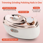 2 in 1 Multi-functional Electric Nail Clipper 3-Speed Nail Polishing with Light for Kids Adult