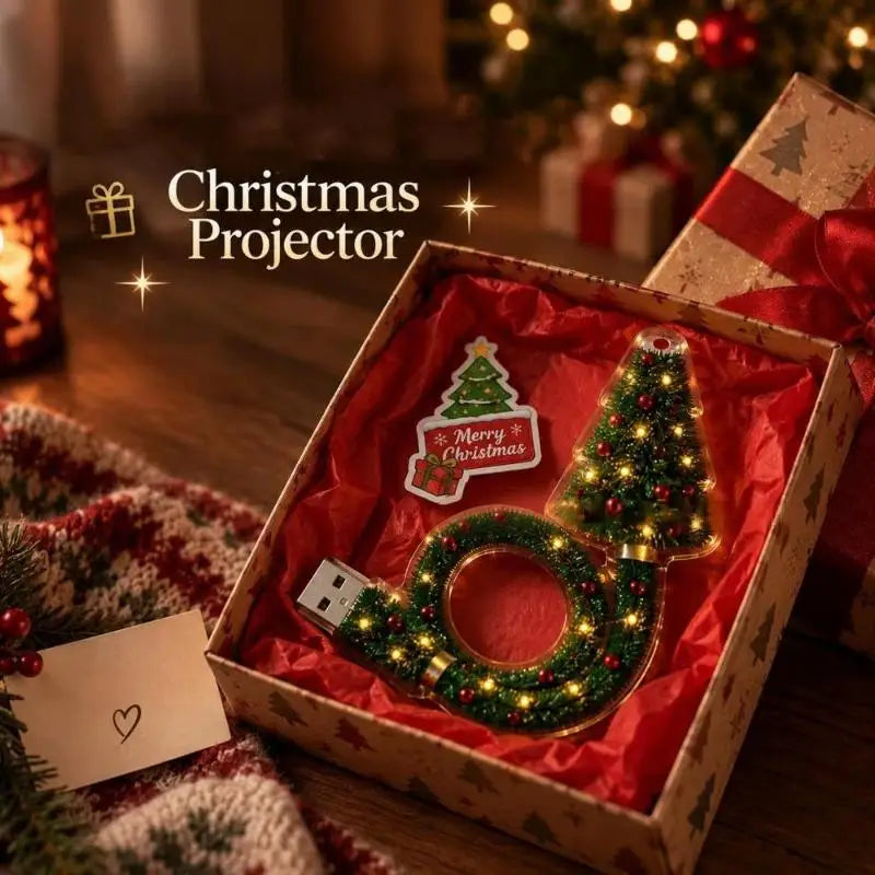 USB Powered Christmas Night Lights projector With 6 Holiday Patterns.