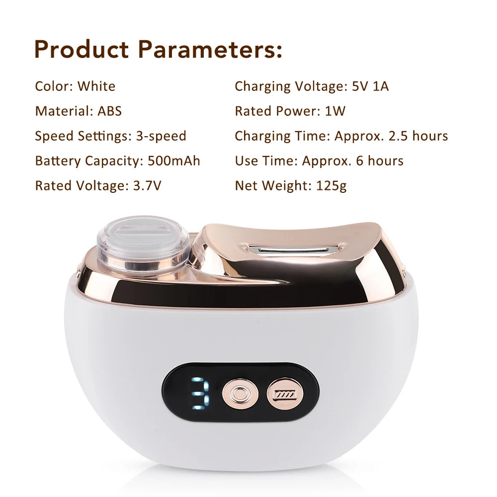 2 in 1 Multi-functional Electric Nail Clipper 3-Speed Nail Polishing with Light for Kids Adult