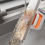 Mini Foldable Desktop Mop,Portable Self-Squeeze Short Mop, Push-Pull to Squeeze and Rinse Wet/Dry Cleaning for Kitchen Bathroom