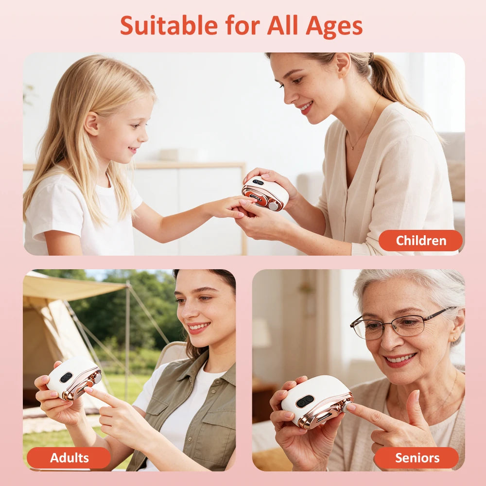2 in 1 Multi-functional Electric Nail Clipper 3-Speed Nail Polishing with Light for Kids Adult