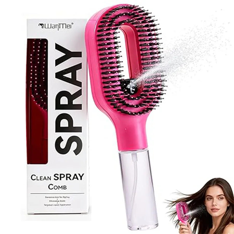 2in1 Sprayer Comb Detangling Scalp Massage Hairbrush with Spray Bottle Essential Oil Water Mist Spray Brush Anti-static Summer