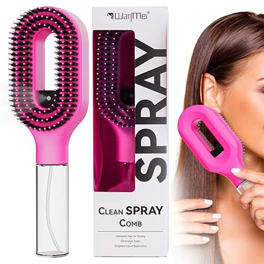 2in1 Sprayer Comb Detangling Scalp Massage Hairbrush with Spray Bottle Essential Oil Water Mist Spray Brush Anti-static Summer