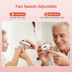 2 in 1 Multi-functional Electric Nail Clipper 3-Speed Nail Polishing with Light for Kids Adult