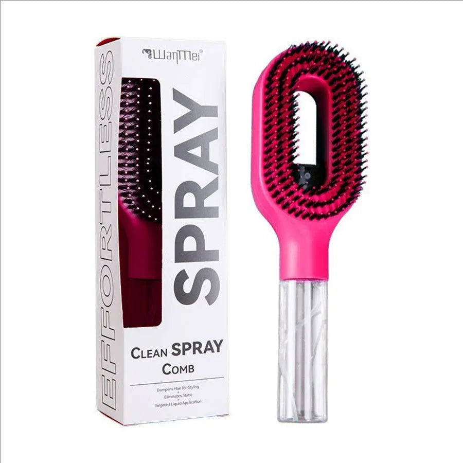 2in1 Sprayer Comb Detangling Scalp Massage Hairbrush with Spray Bottle Essential Oil Water Mist Spray Brush Anti-static Summer