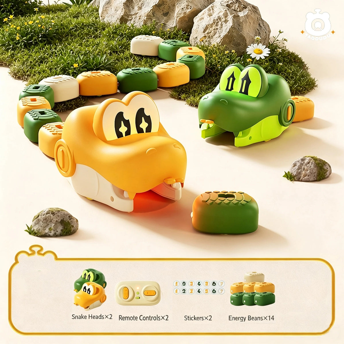 Magnetic Hungry Snake RC Car Toy  Players Competitive Battle Greedy Snake Game Kids Funny Play Toy Birthday Gift for Boys Girls