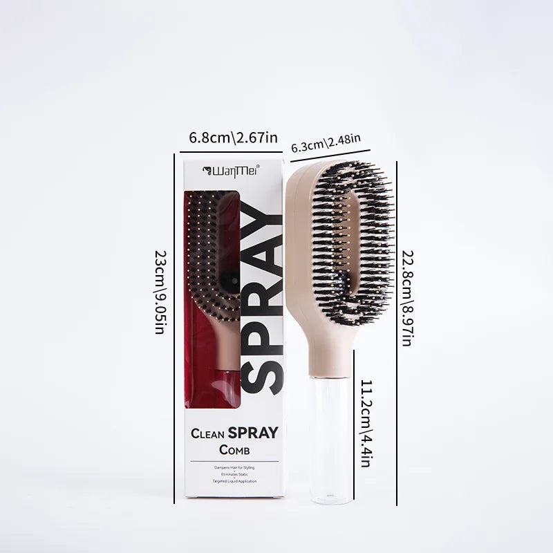 2in1 Sprayer Comb Detangling Scalp Massage Hairbrush with Spray Bottle Essential Oil Water Mist Spray Brush Anti-static Summer