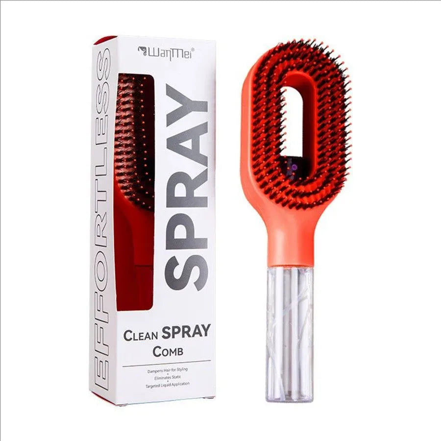 2in1 Sprayer Comb Detangling Scalp Massage Hairbrush with Spray Bottle Essential Oil Water Mist Spray Brush Anti-static Summer