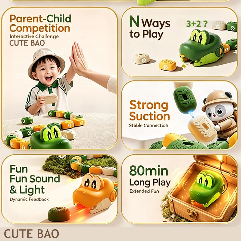 Magnetic Hungry Snake RC Car Toy  Players Competitive Battle Greedy Snake Game Kids Funny Play Toy Birthday Gift for Boys Girls
