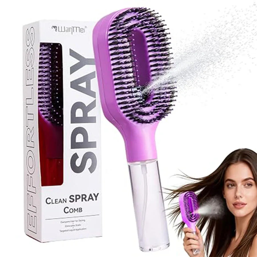 2in1 Sprayer Comb Detangling Scalp Massage Hairbrush with Spray Bottle Essential Oil Water Mist Spray Brush Anti-static Summer