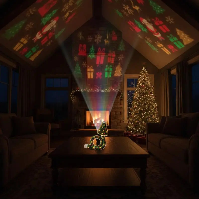 USB Powered Christmas Night Lights projector With 6 Holiday Patterns.