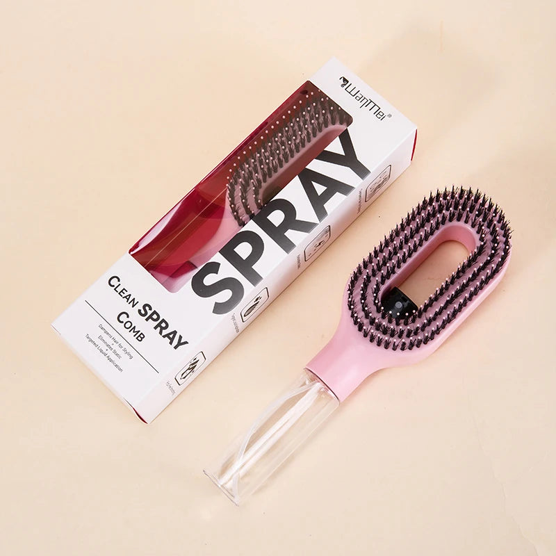 2in1 Sprayer Comb Detangling Scalp Massage Hairbrush with Spray Bottle Essential Oil Water Mist Spray Brush Anti-static Summer