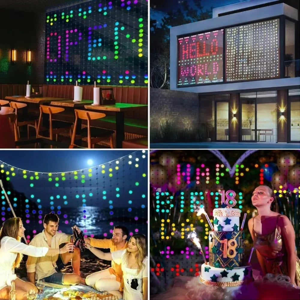 2026 App control Smart curtain LED christmas decoration.